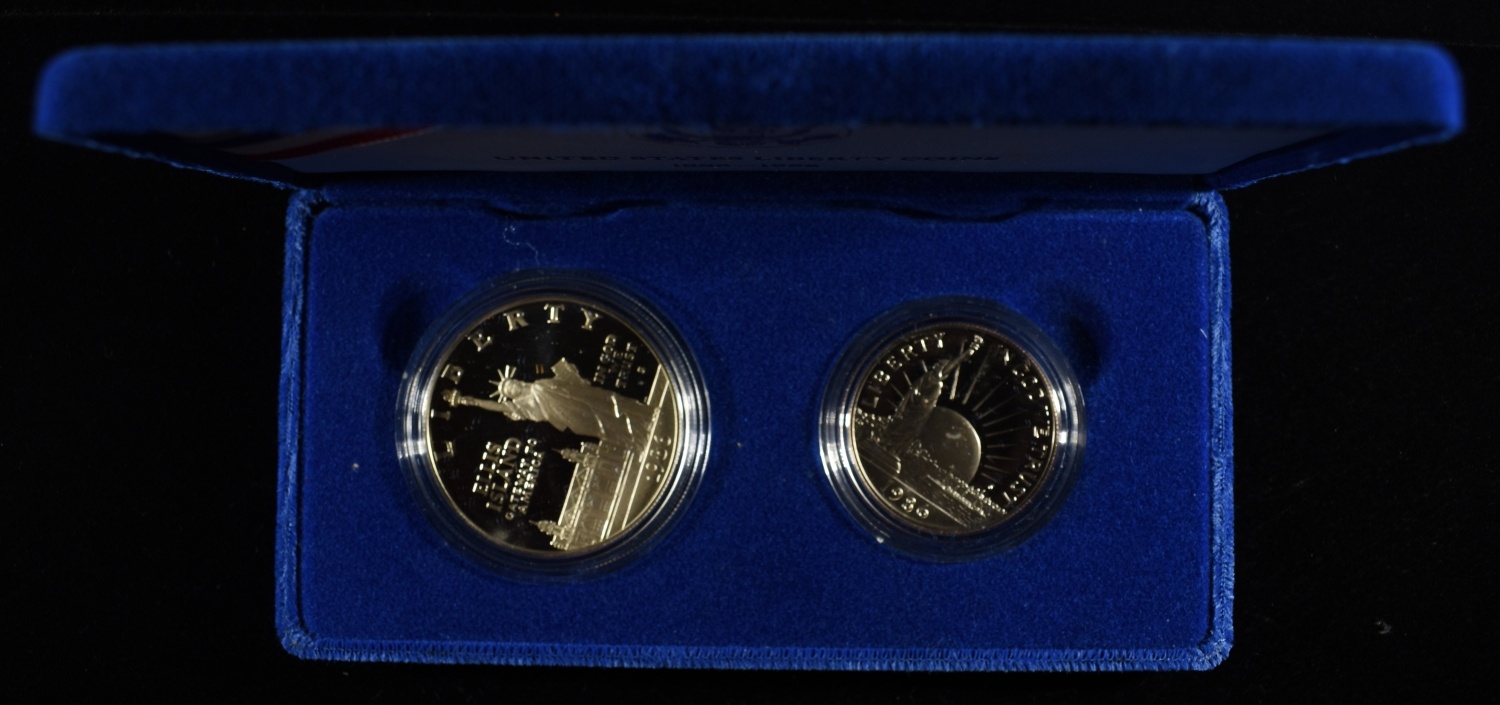 1986 $1 & 50c COMMEM STATUE OF LIBERTY