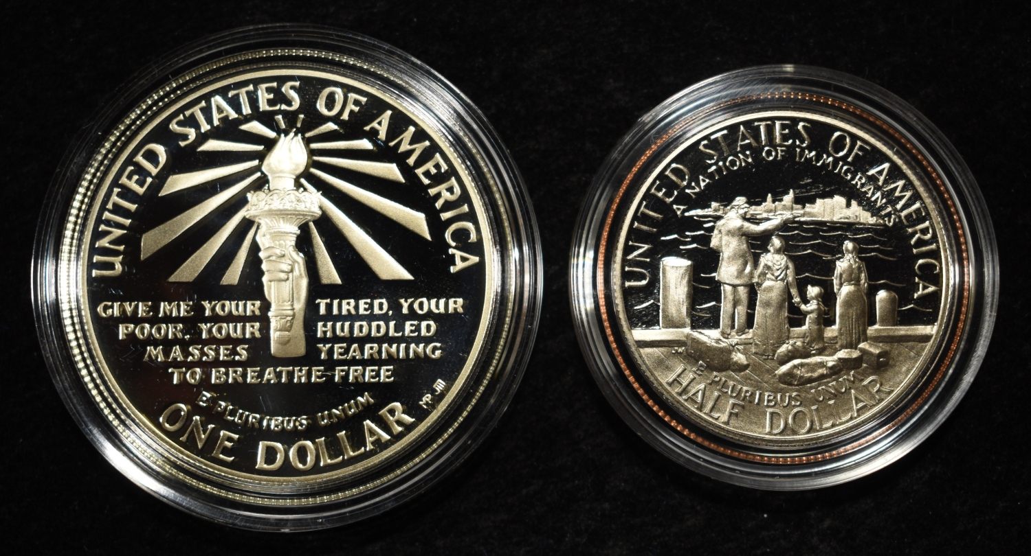 1986 $1 & 50c COMMEM STATUE OF LIBERTY