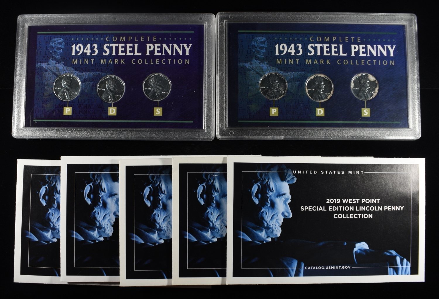 (5)2019-W LINCOLN 1C & (2)1943-PD&S STEEL CENTS