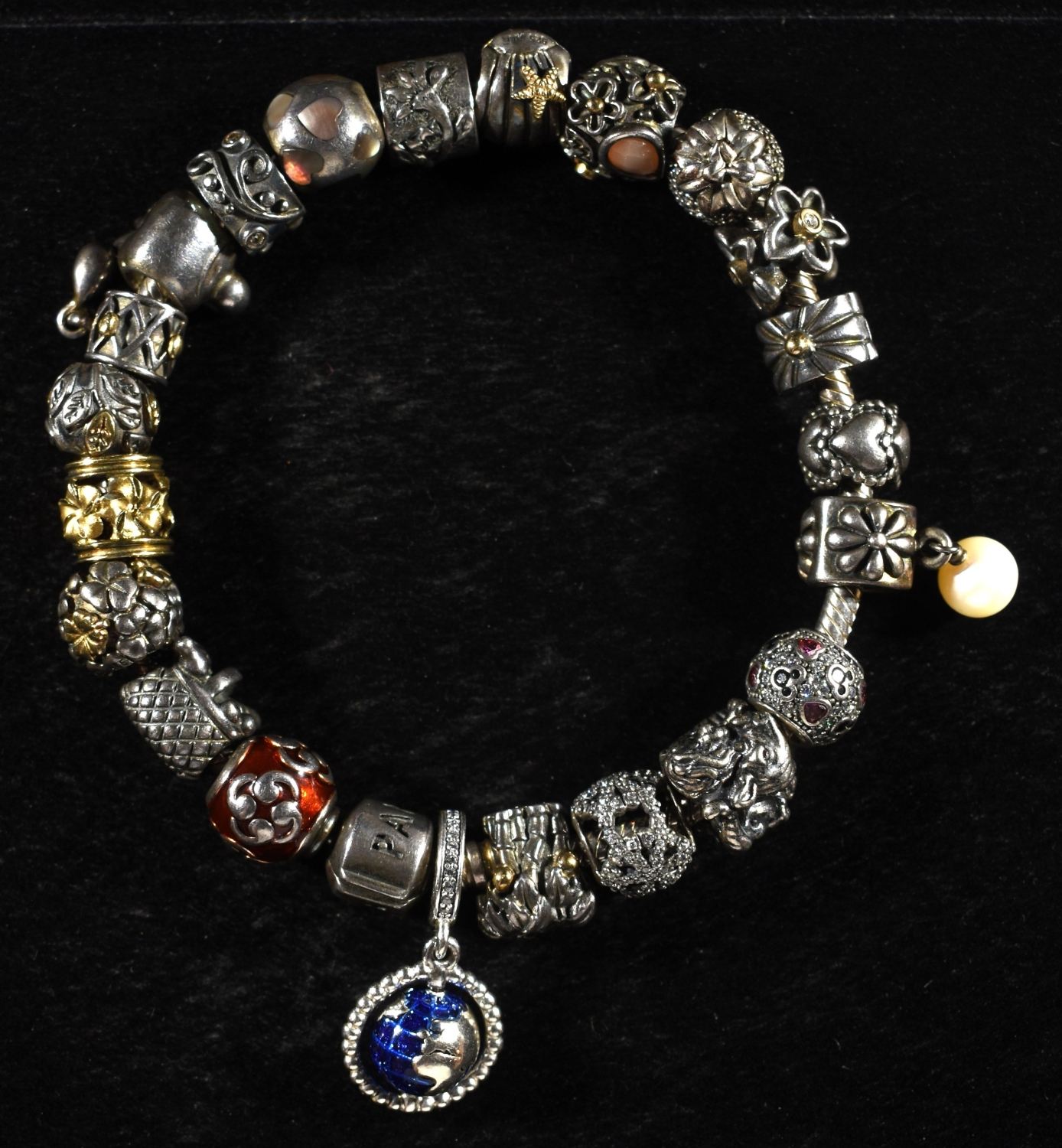 PANDORA STERLING SILVER CHARM BRACELET