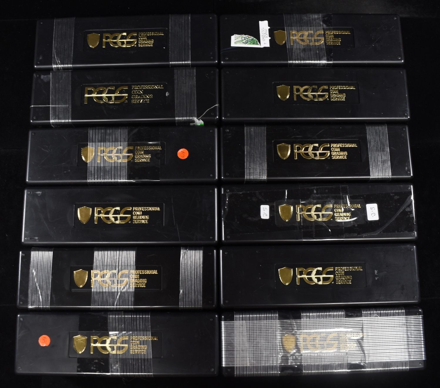 (12) USED PLASTIC SLABBED COIN BOXES