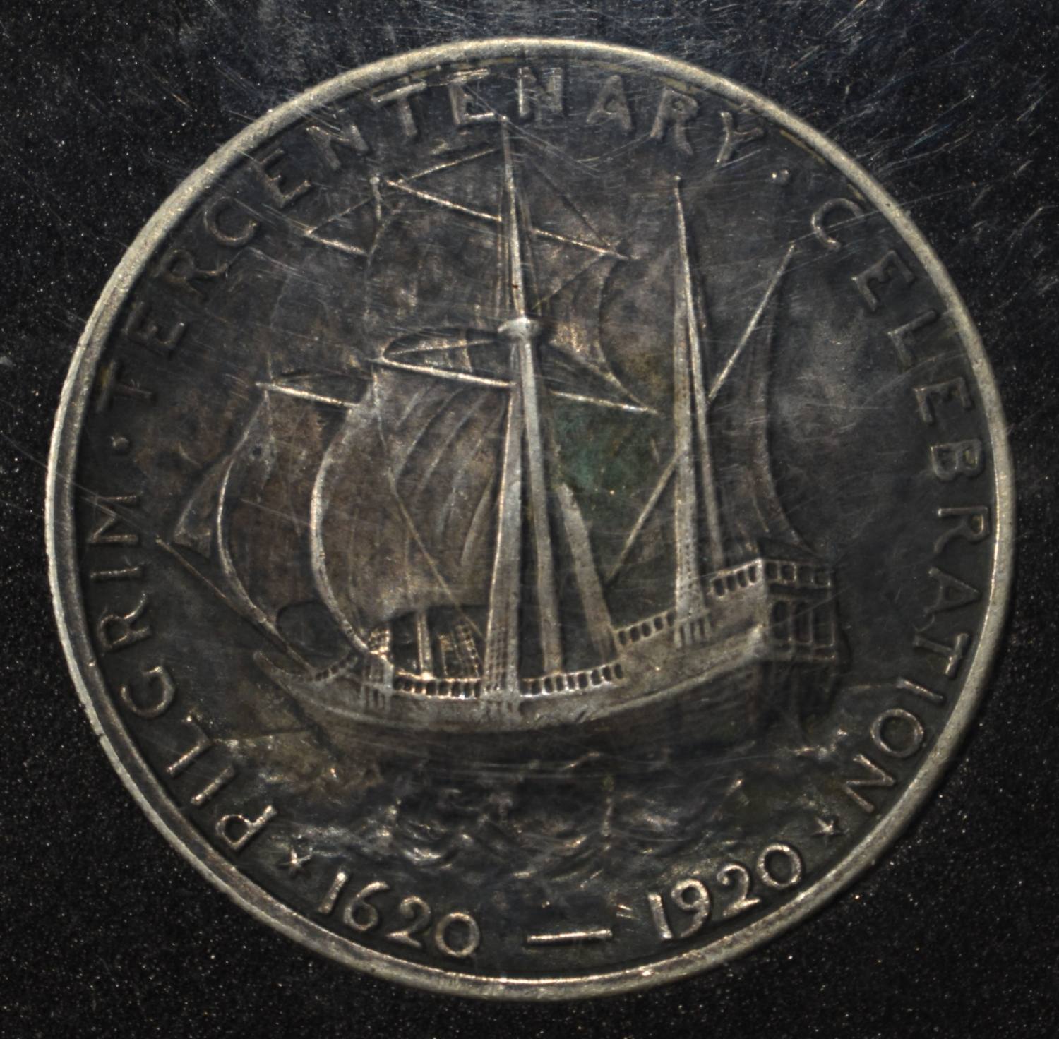 1920-D 50C COMMEM PILGRIM