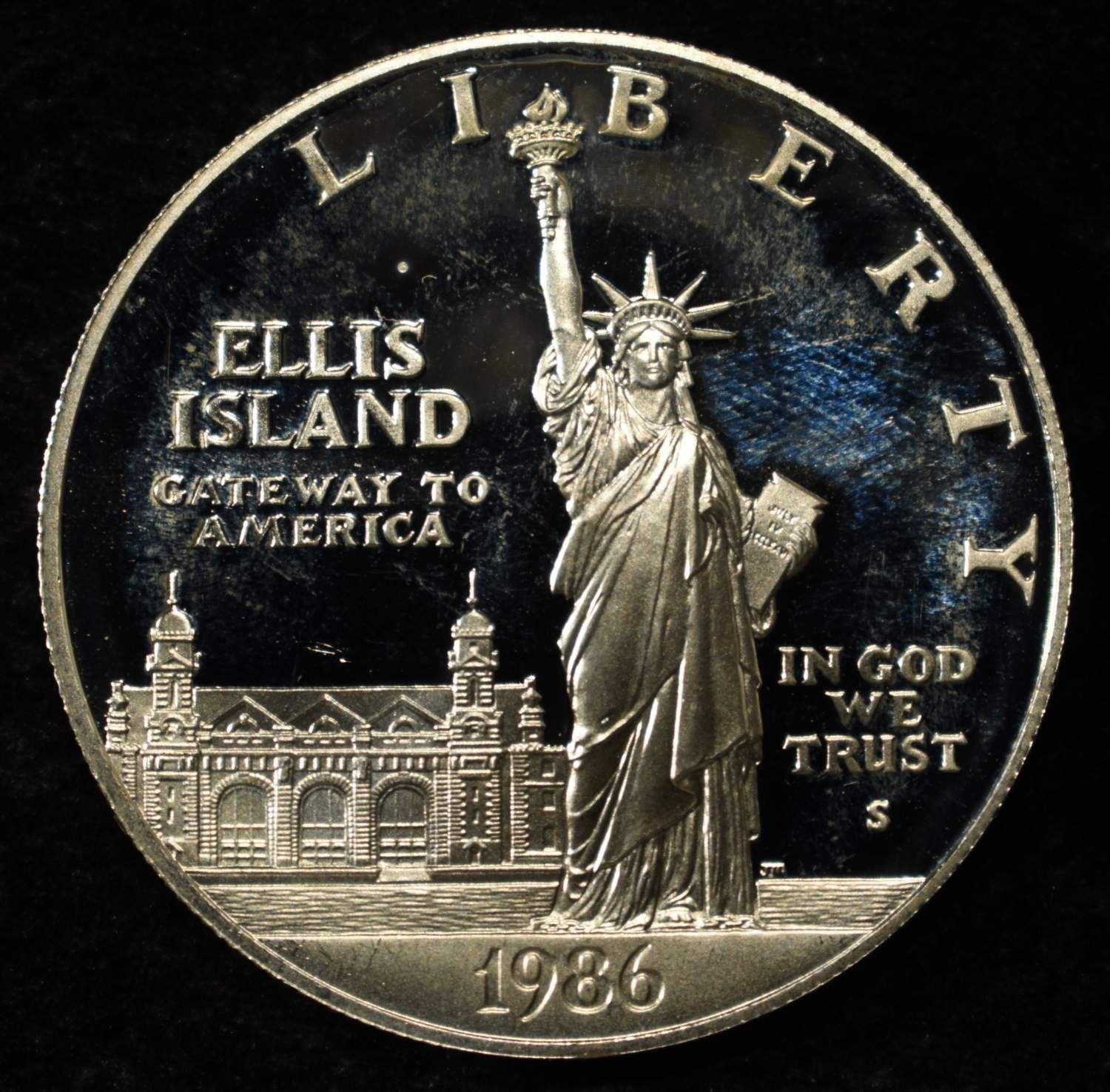 1986-S $1 COMMEM STATUE OF LIBERTY PR DCAM