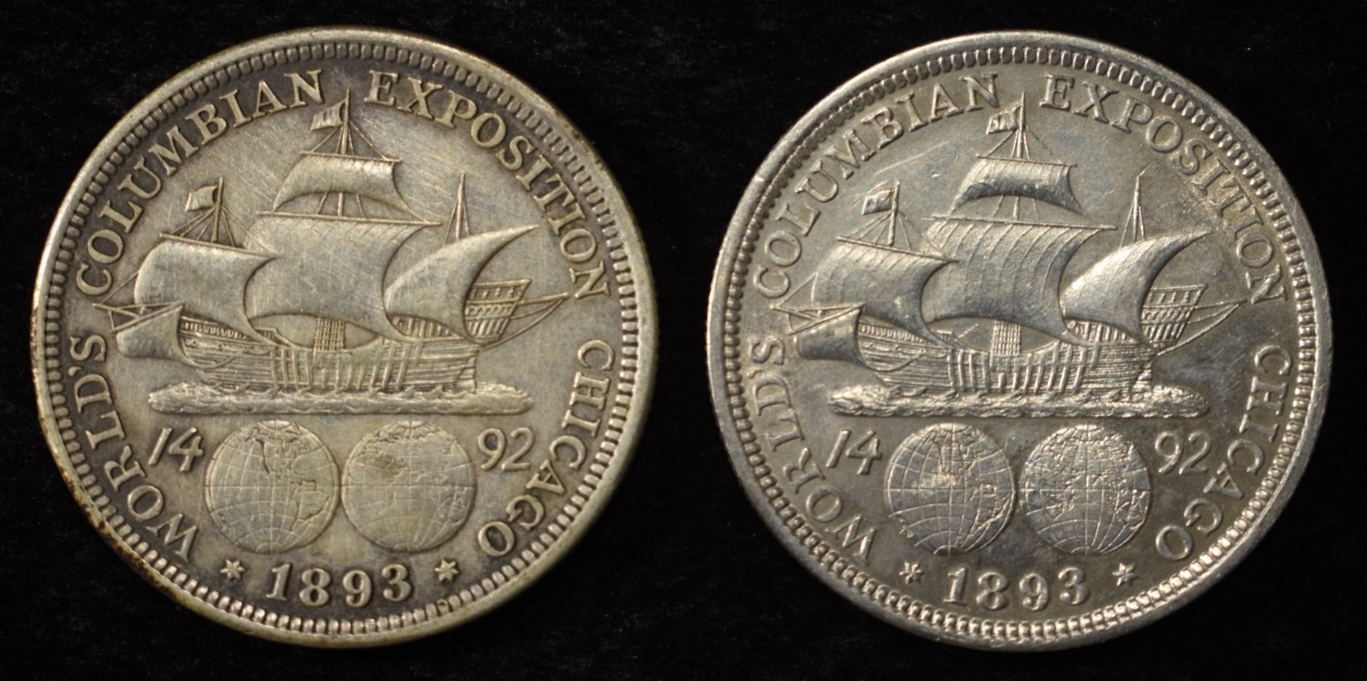 (2) 1893 COLUMBIAN EXPO HALF DOLLARS