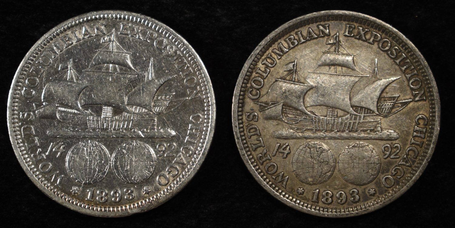 (2) 1893 COLUMBIAN EXPO HALF DOLLARS