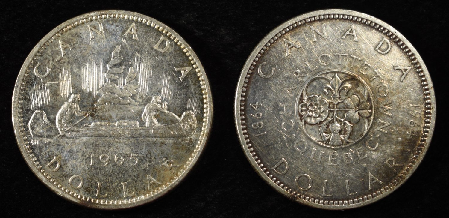 (2) 80% SILVER CANADIAN DOLLARS