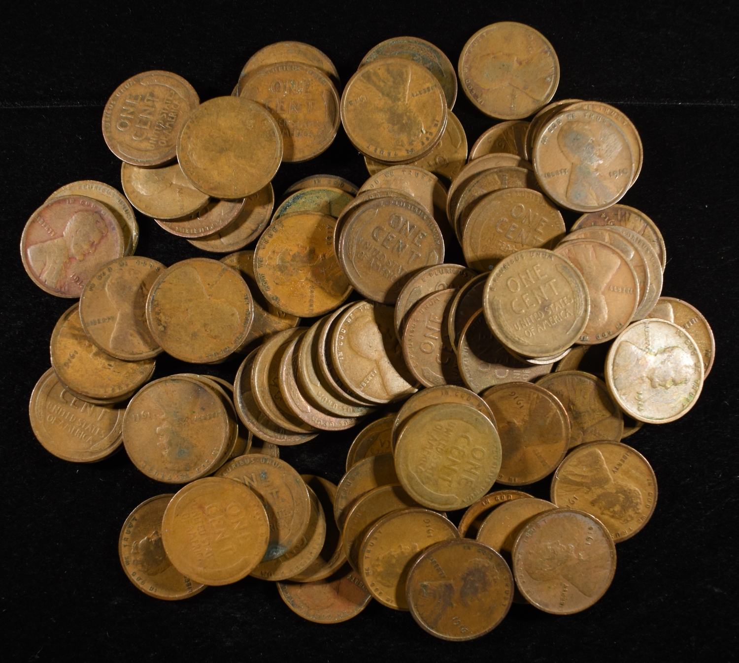 (82) WHEAT CENTS FROM THE TEENS
