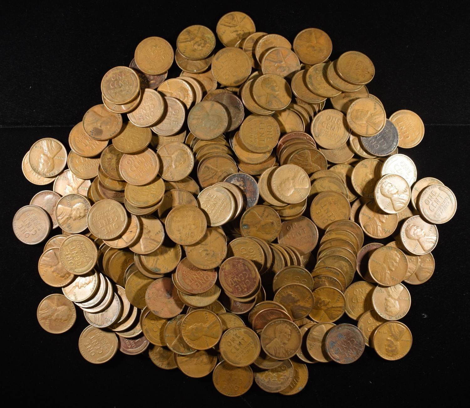 (250) WHEAT CENTS FROM THE 1930'S
