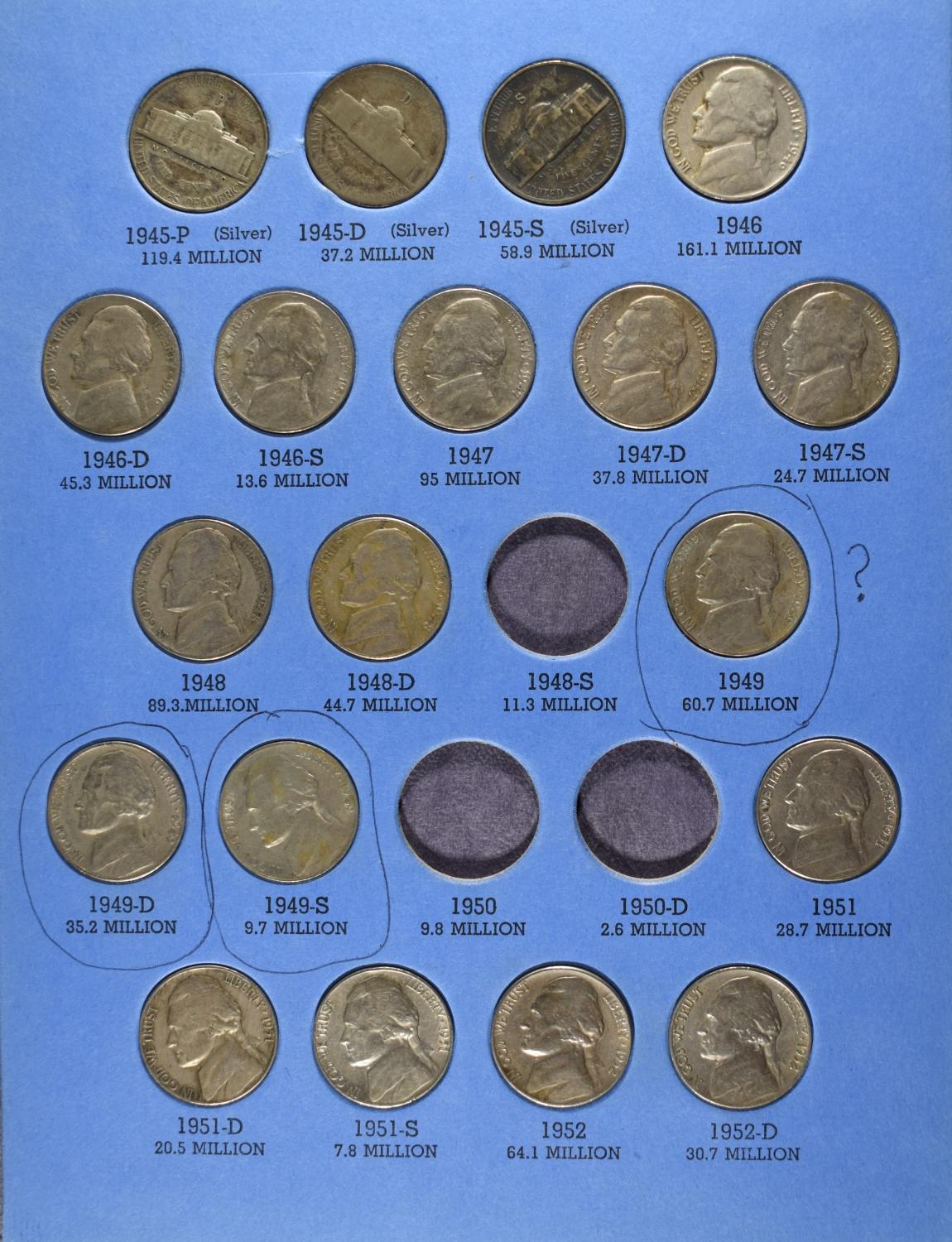 LIBERTY & JEFFERSON NICKEL COLLECTIONS