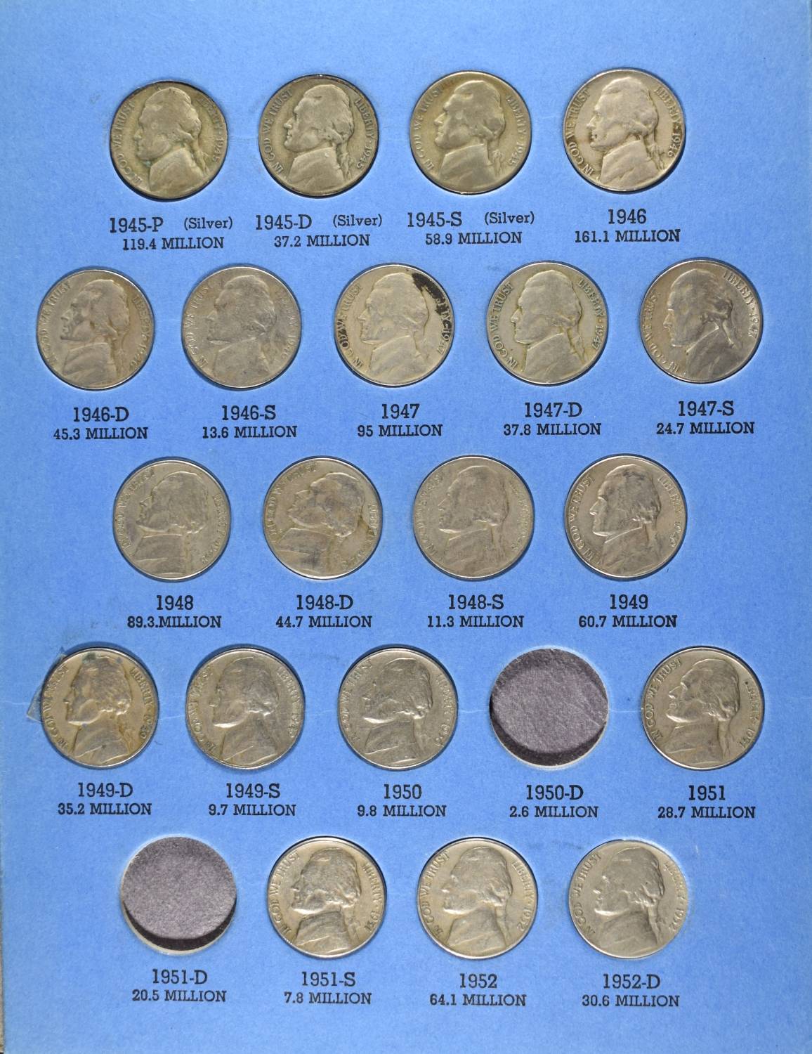 (2) JEFFERSON NICKEL COLLECTIONS