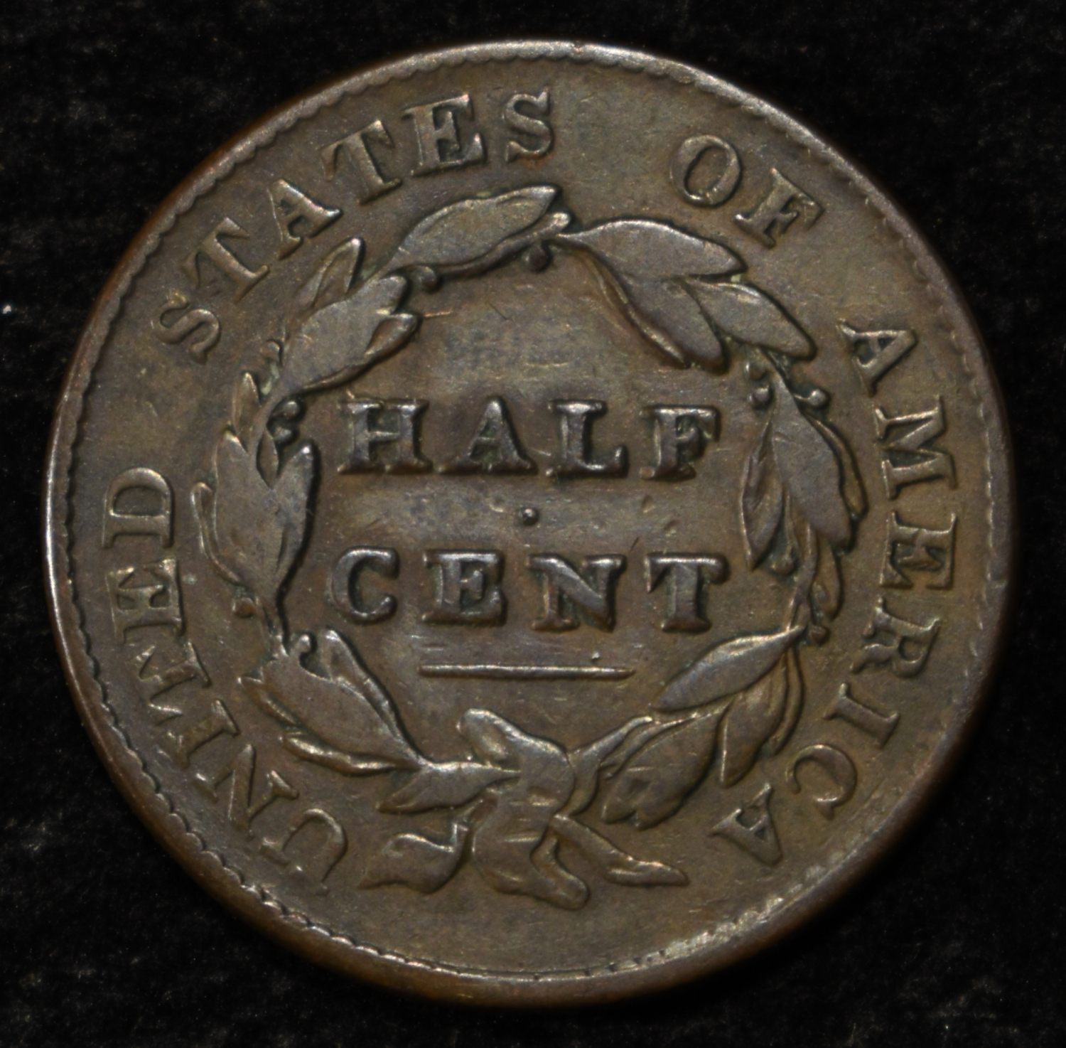1828 HALF CENT FINE