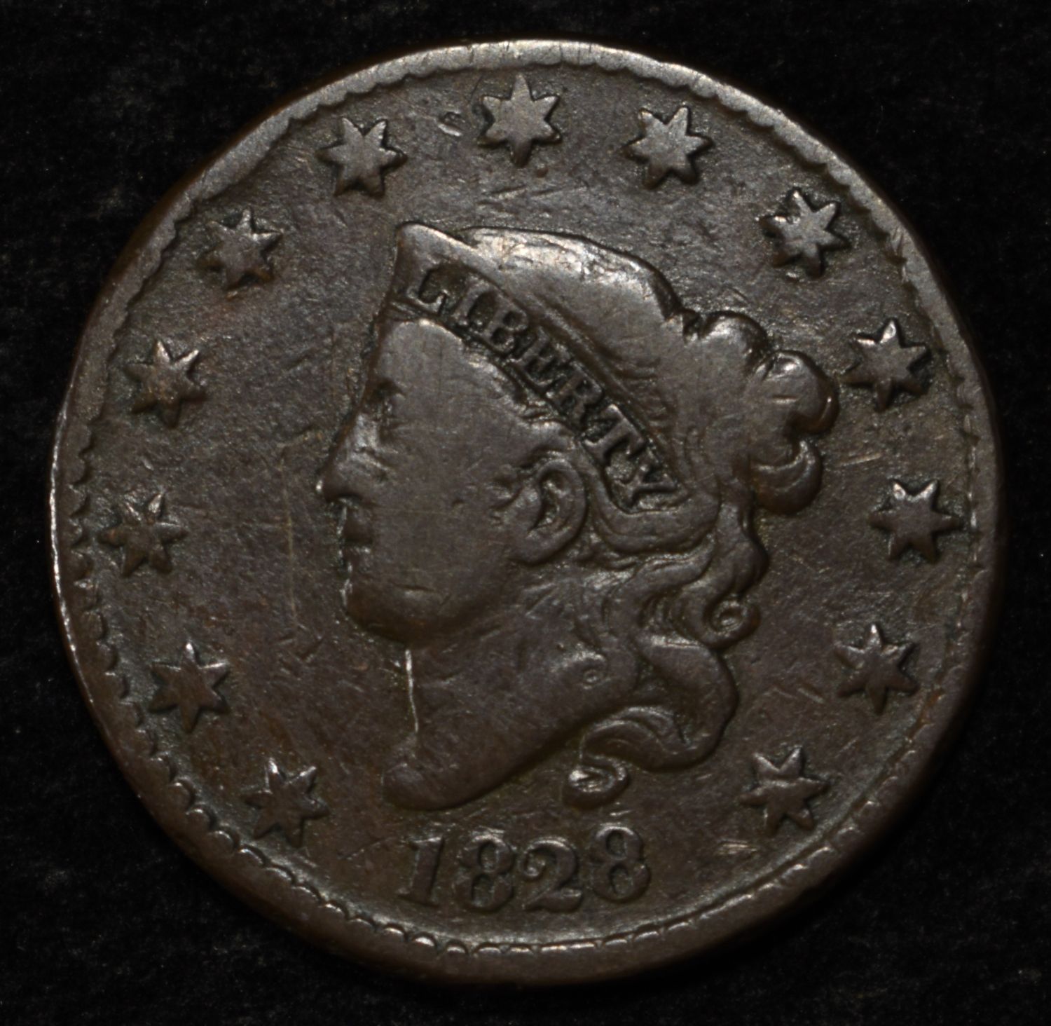 1828 LARGE CENT VG