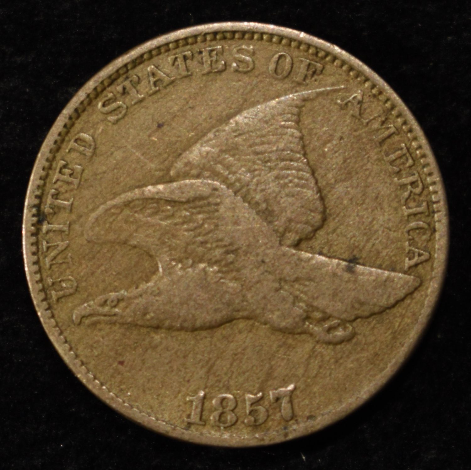 1857 FLYING EAGLE CENT VF