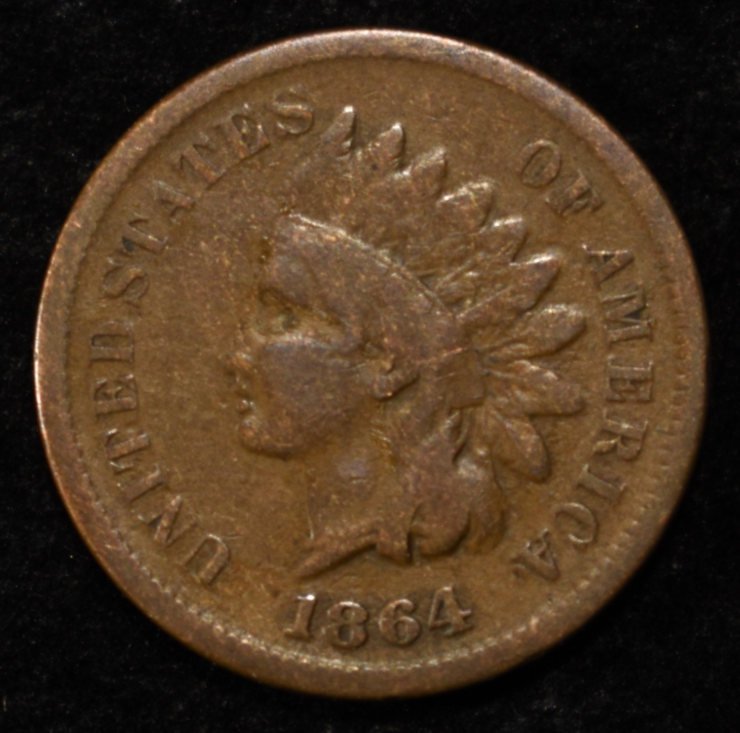 1864 INDIAN CENT VG/F