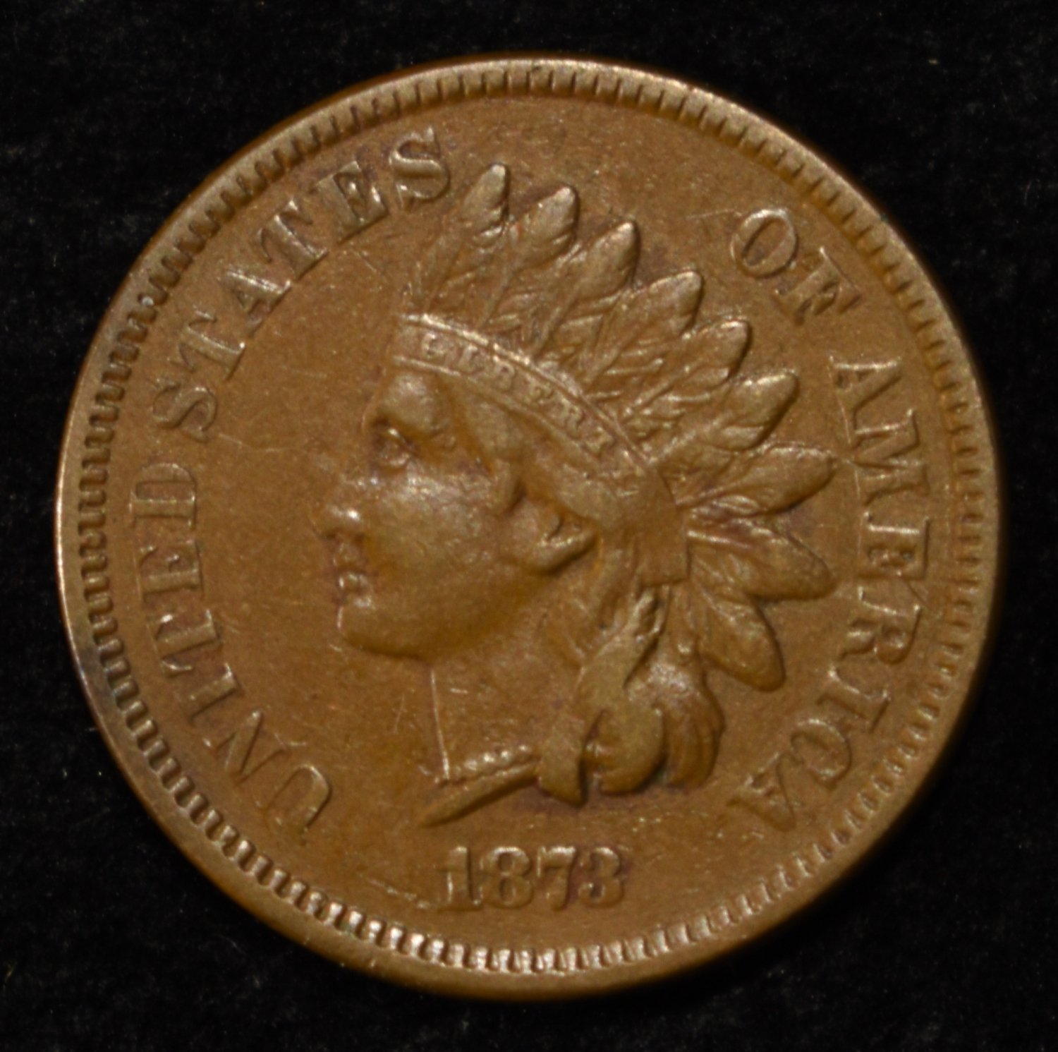 1873 INDIAN CENT XF