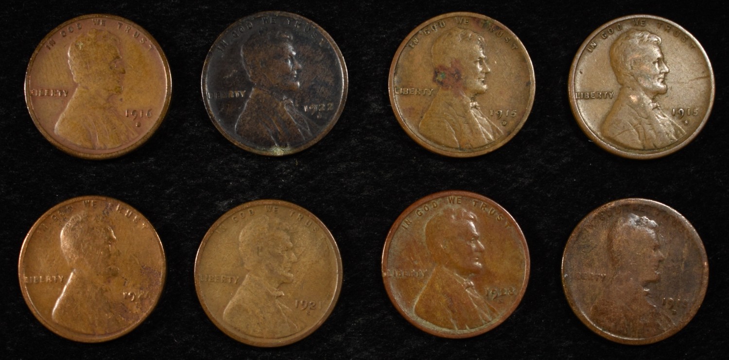 8 NICE EARLY SEMIKEY WHEAT CENTS