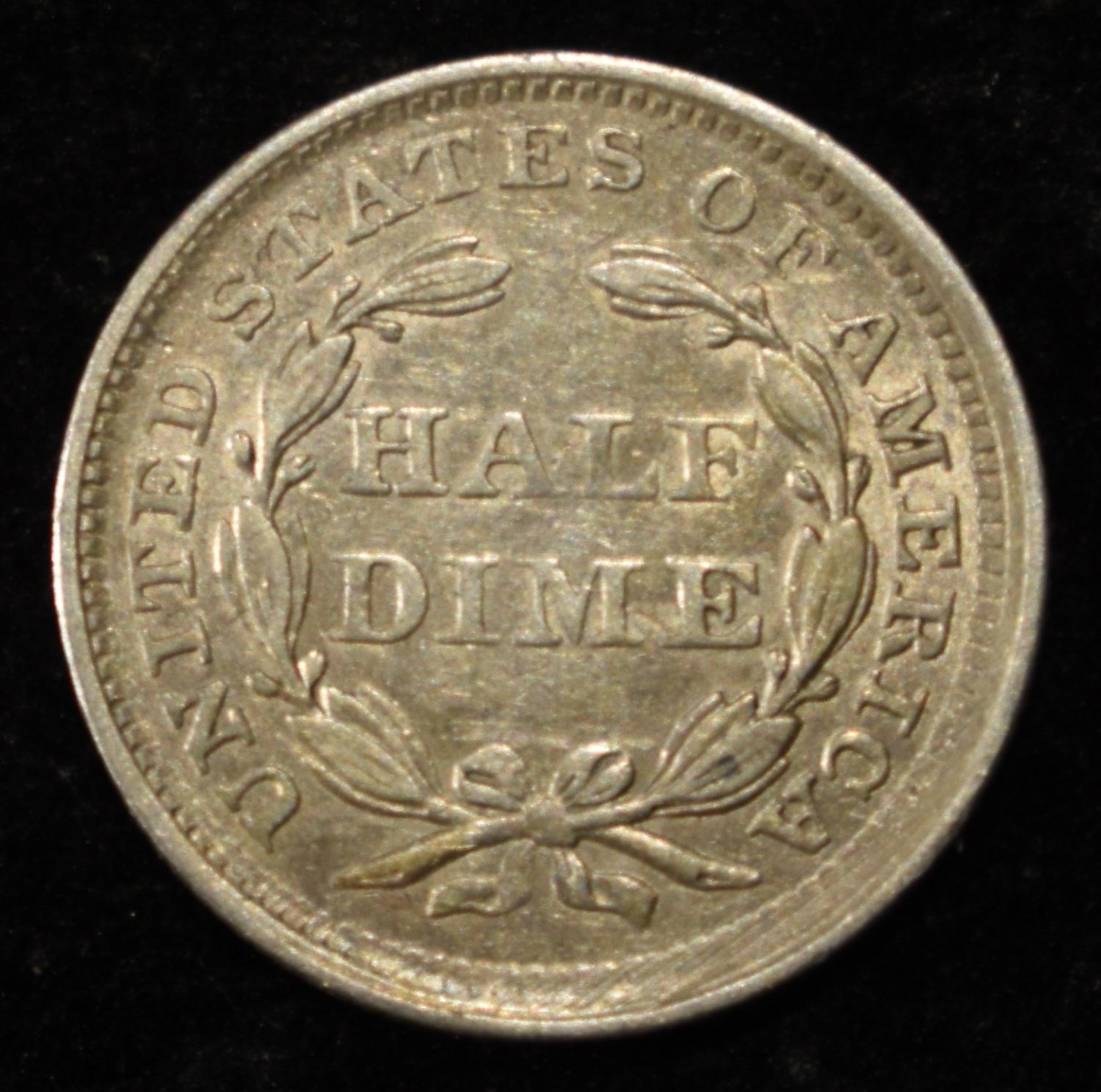 1856 SEATED LIBERTY HALF DIME AU
