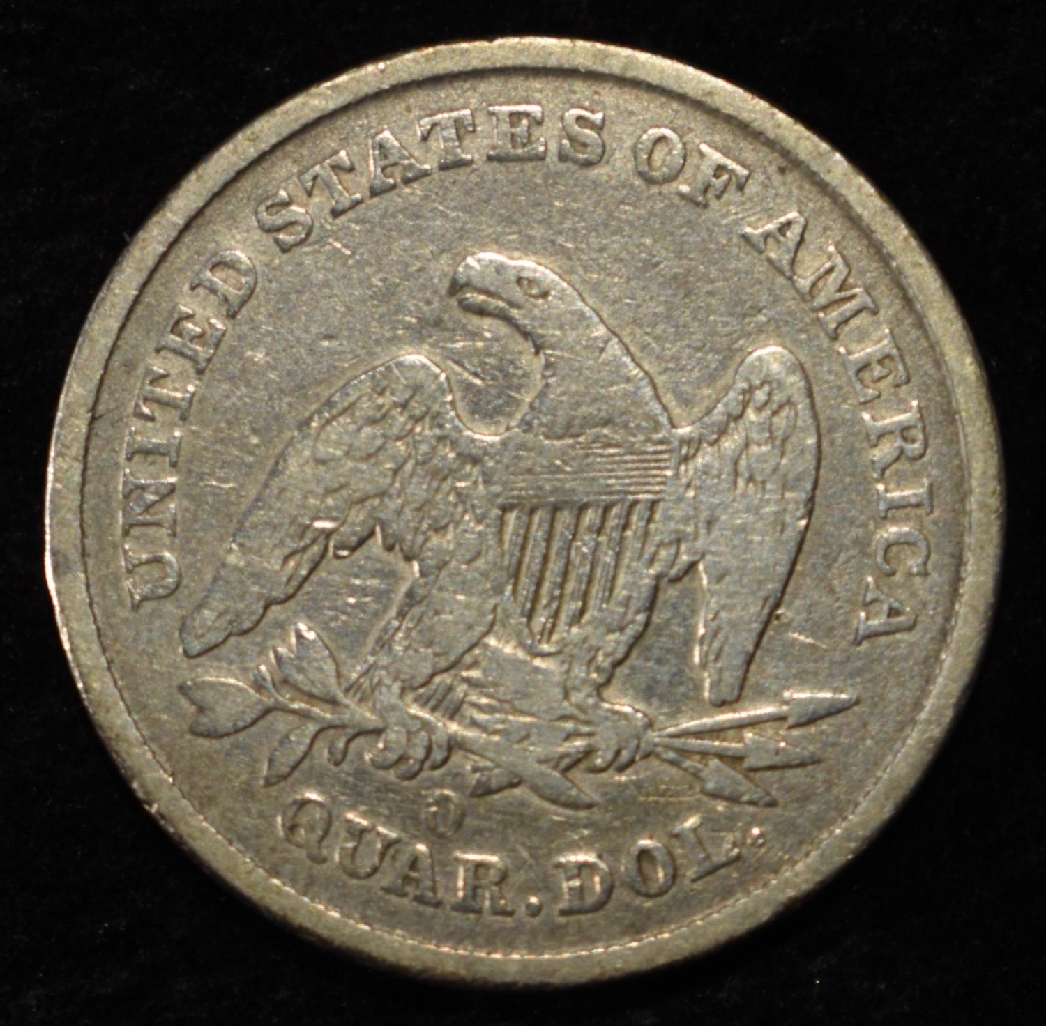 1840-O NO DRAPERY SEATED LIBERTY QUARTER FINE