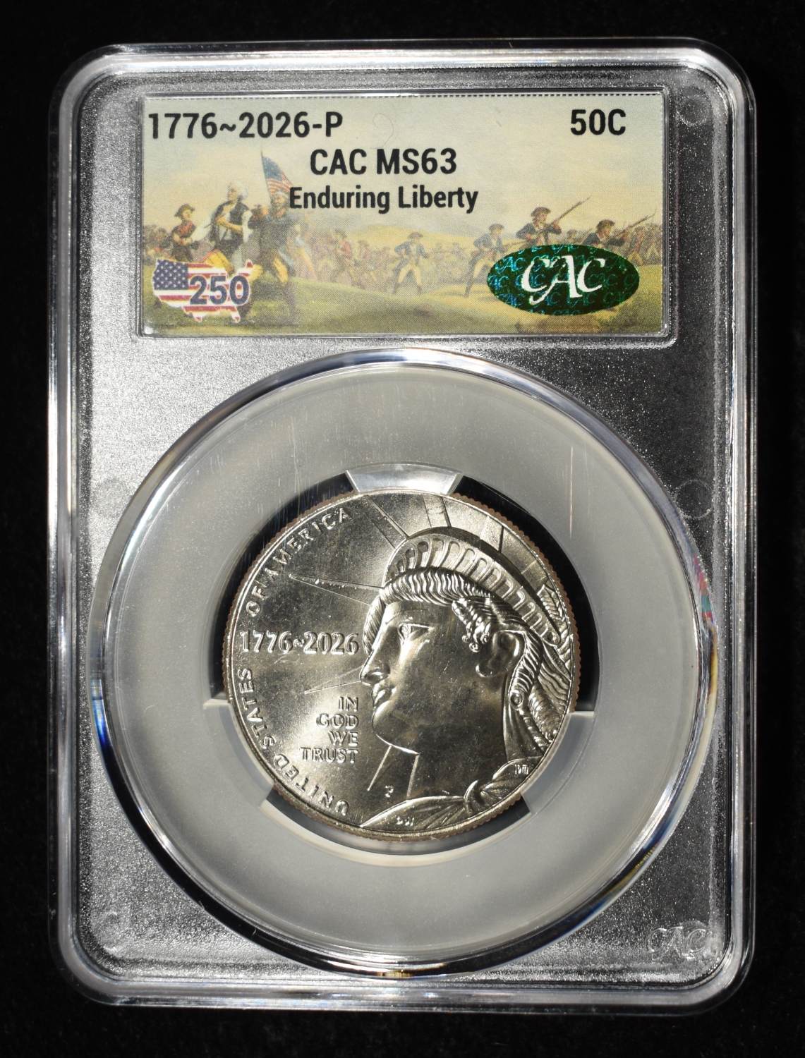 1776-2026-P ENDURING LIBERTY HALF DOLLAR CAC MS-63
