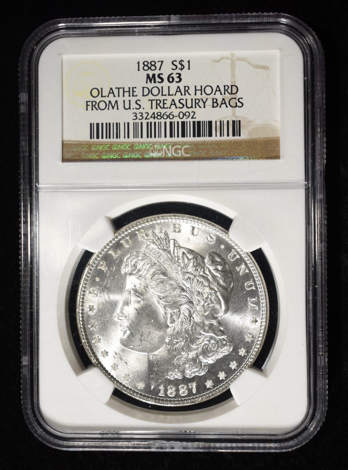 1887 MORGAN DOLLAR NGS MS-63 OLATHE HOARD