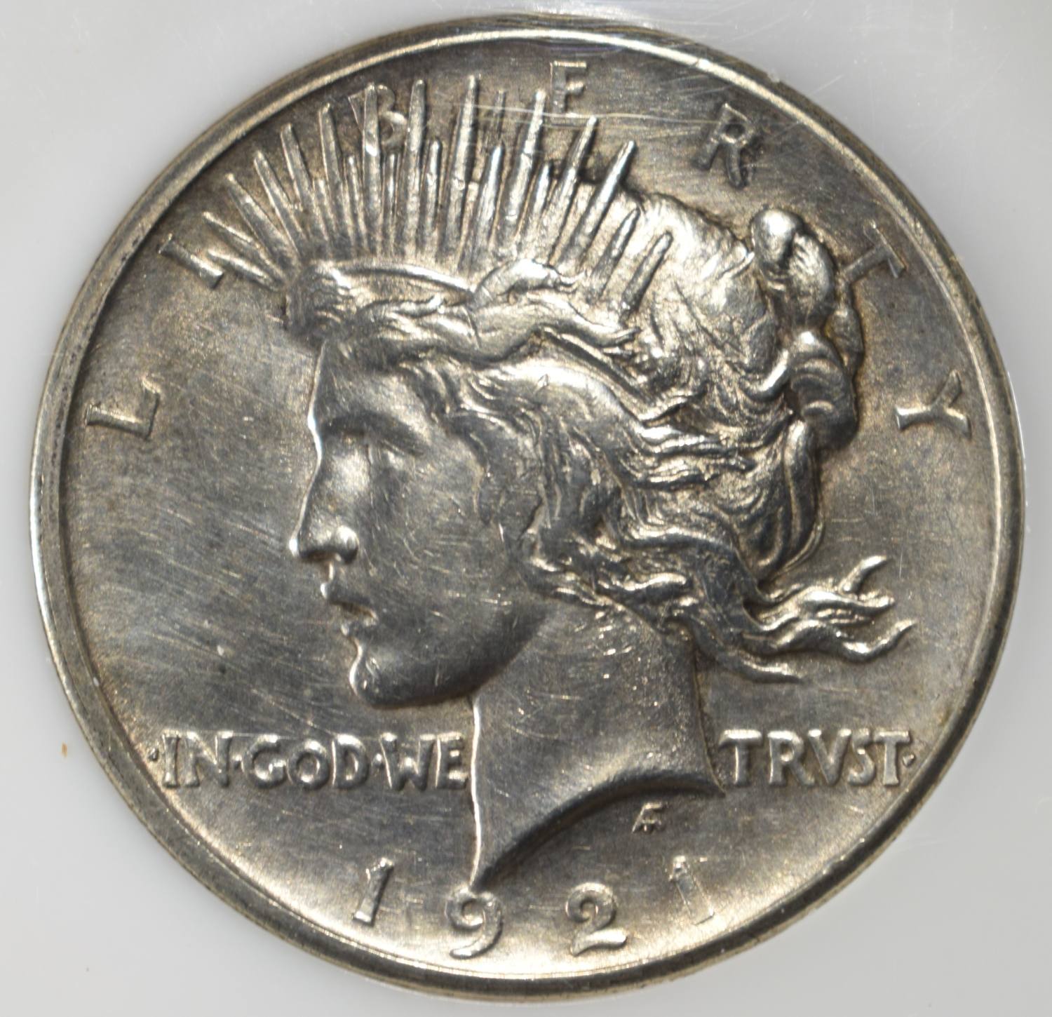 1921 PEACE DOLLAR PCI AU CLEANED
