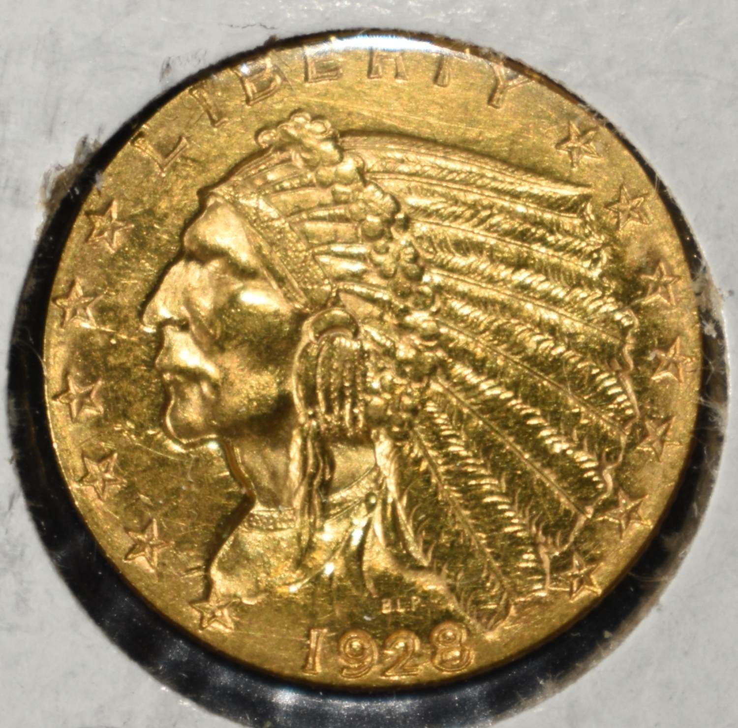 1928 $2.5 INDIAN GOLD CH BU
