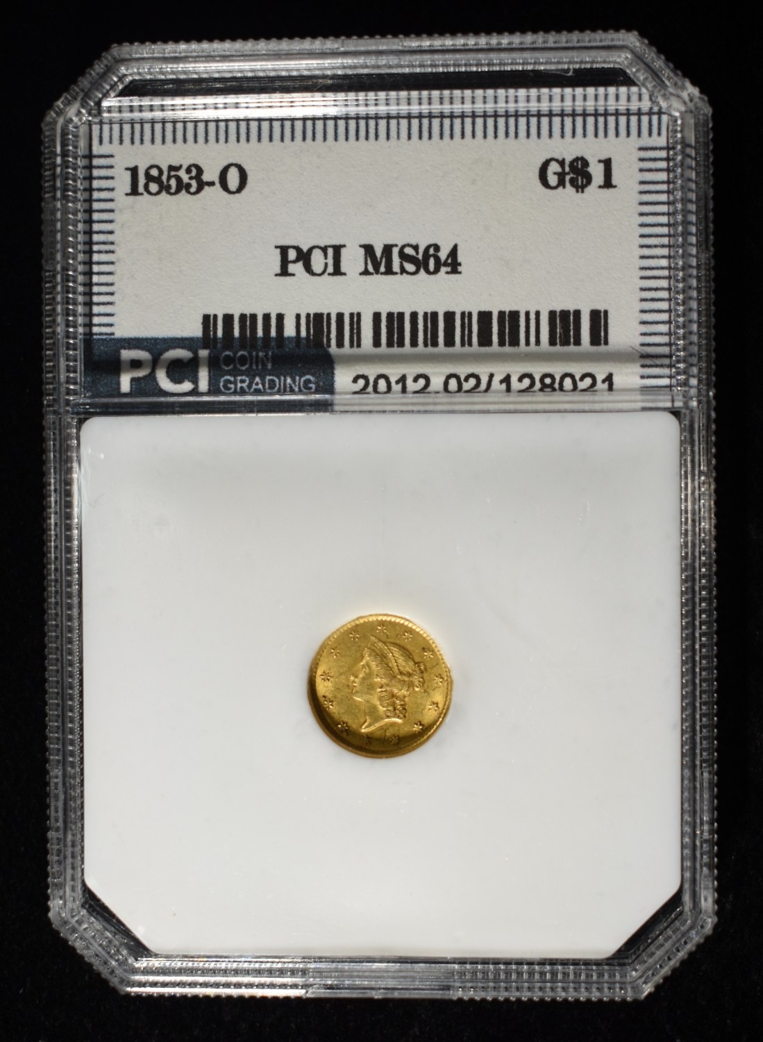 1853-O $1 GOLD T1 PCI CH/GEM BU