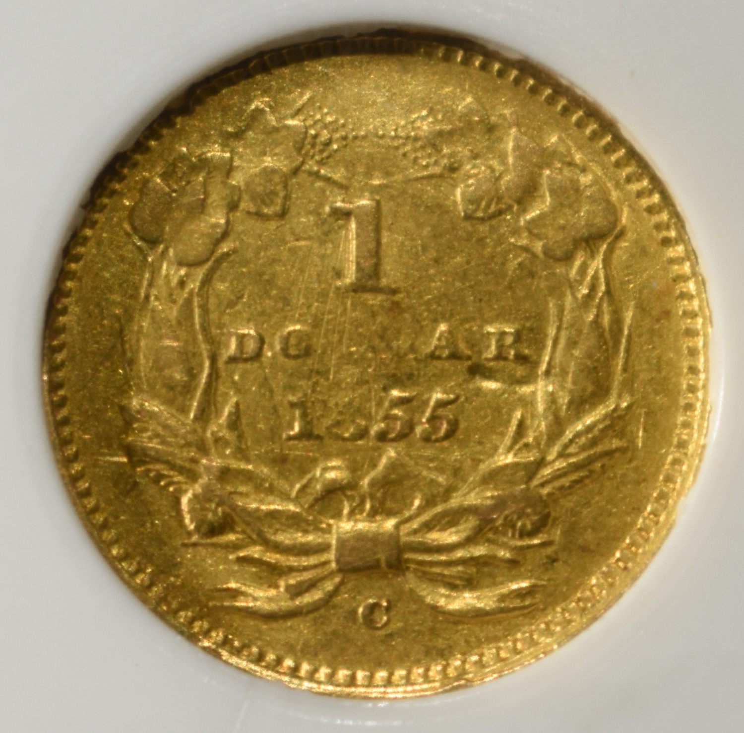 1855-C $1 GOLD T2 PCI AU/BU
