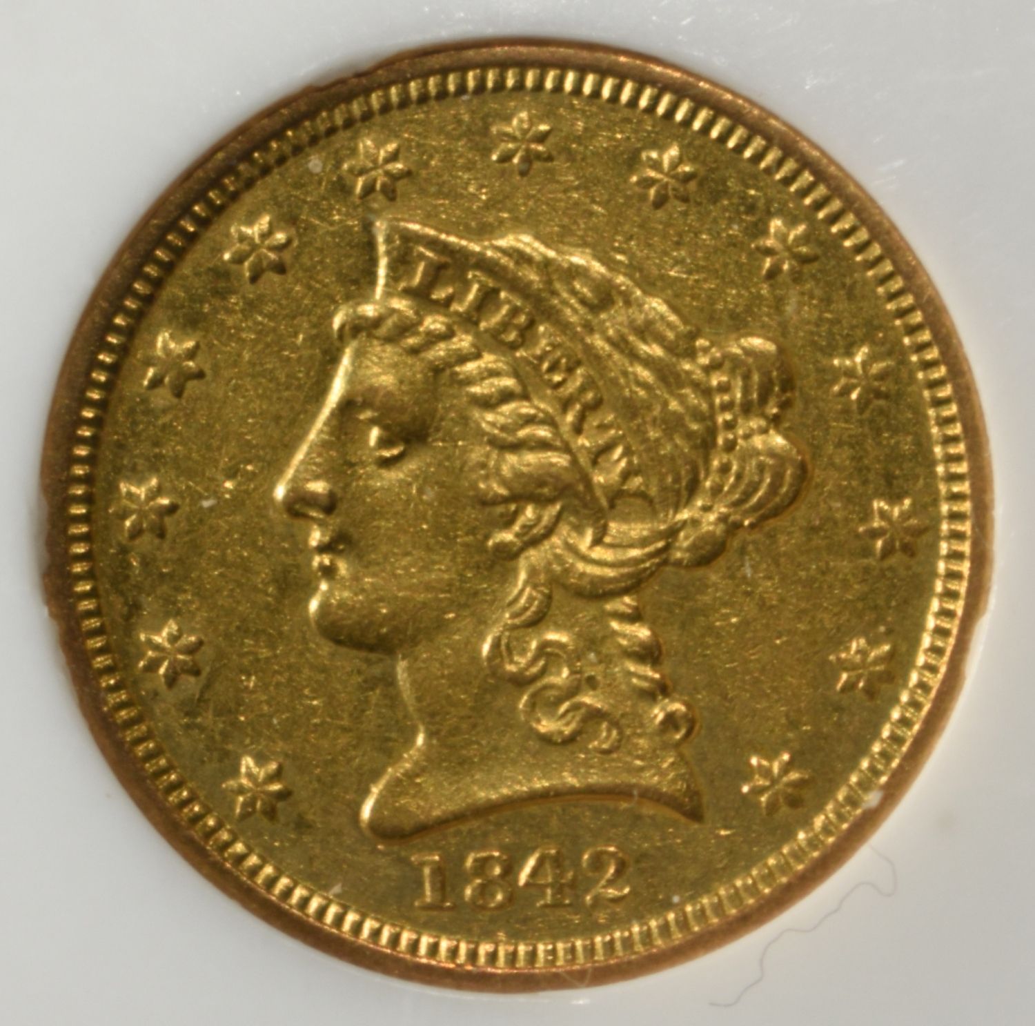 1842 $2.50 GOLD LIBERTY PCI BU