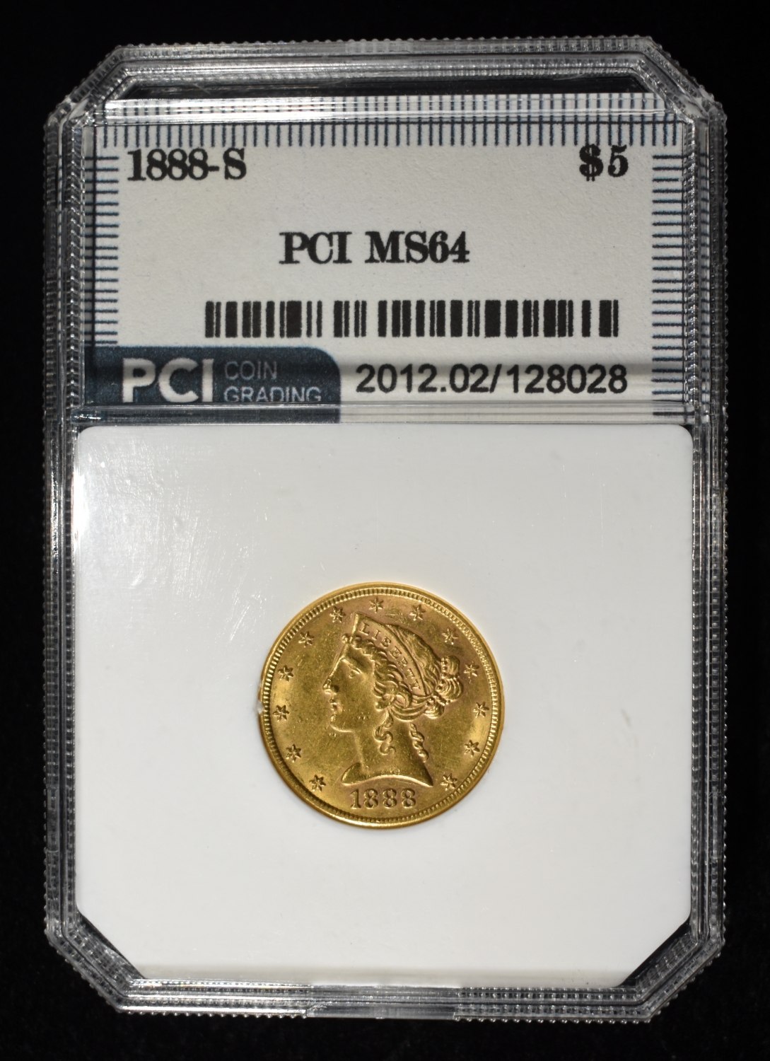 1888-S $5 GOLD LIBERTY PCI CH/GEM BU