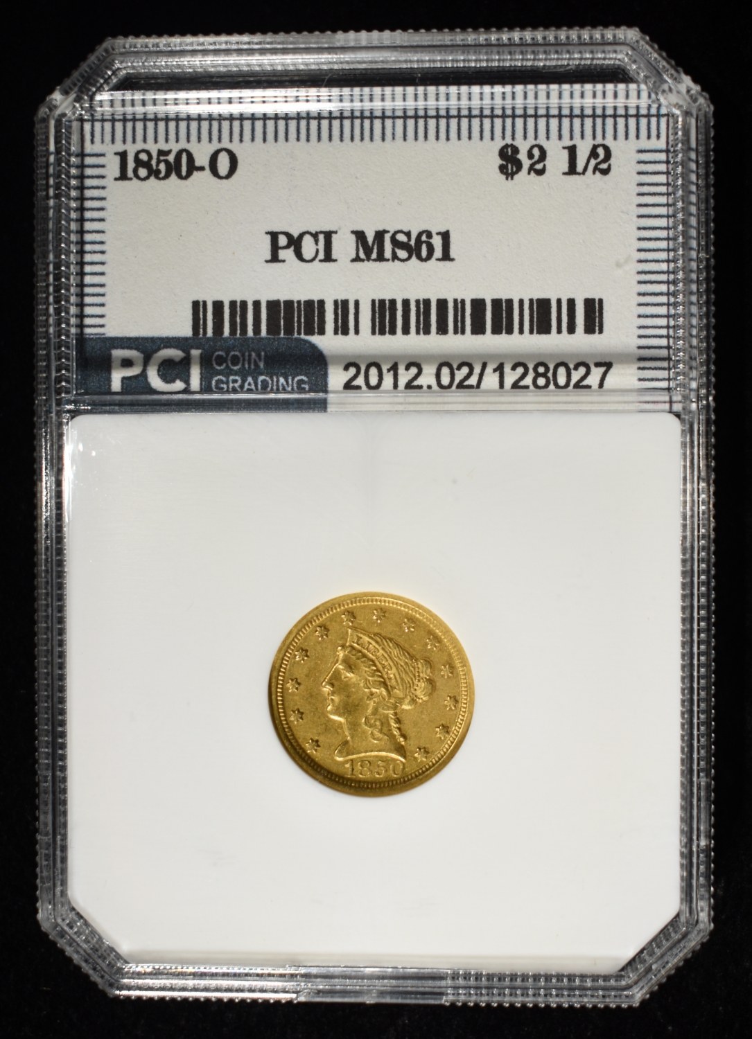 1850-O $2.50 GOLD LIBERTY PCI BU