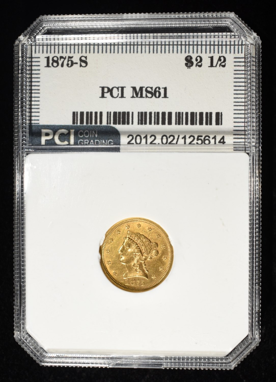 1875-S $2.50 GOLD LIBERTY PCI BU