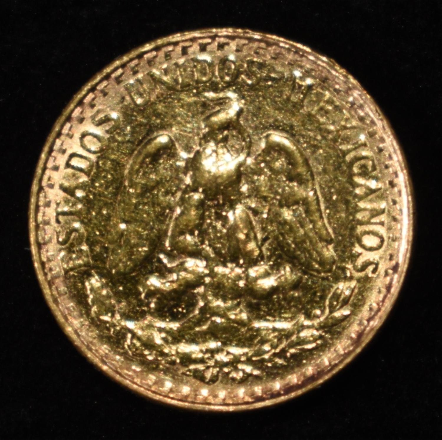 1945-MO 2 PESOS TYPE2, RESTRIKE GOLD KM-461