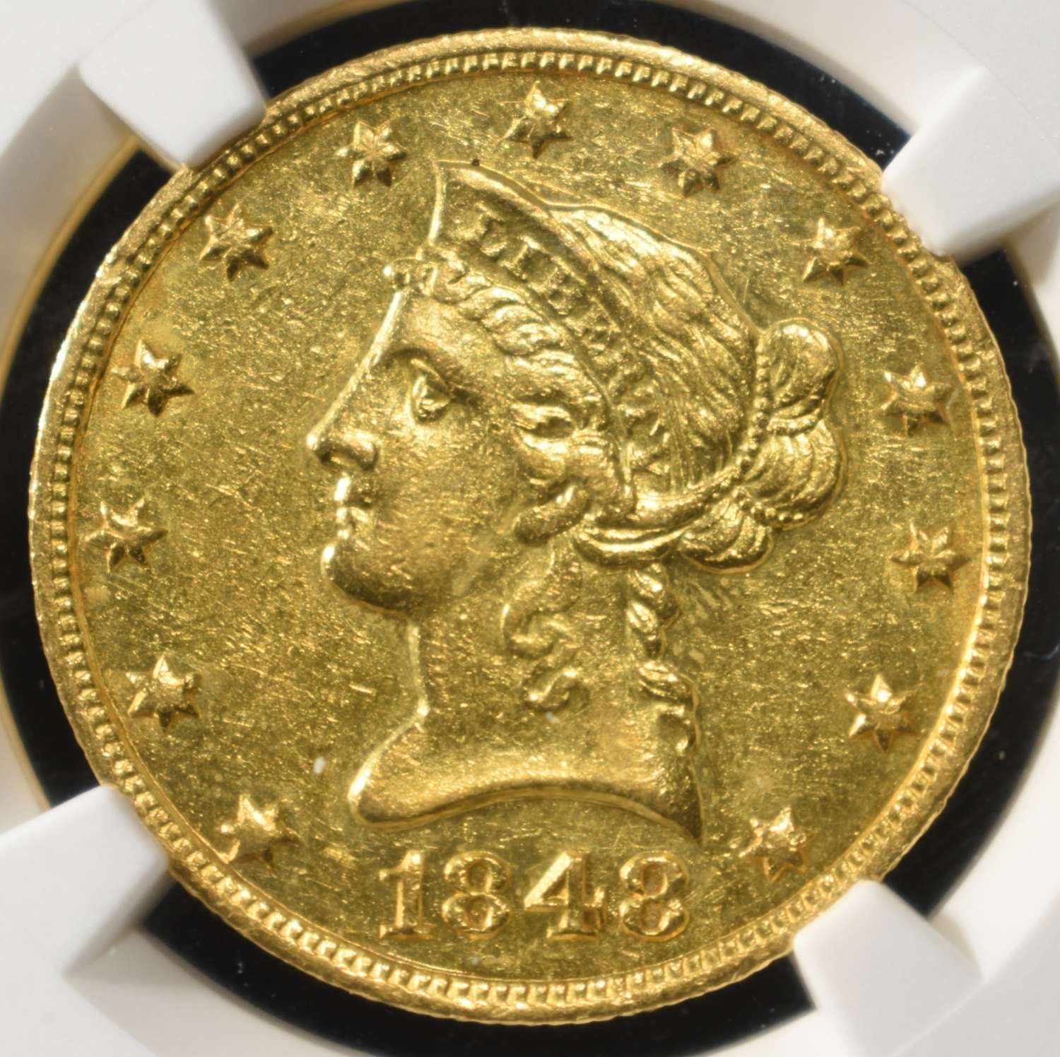 1848-O $10 GOLD LIBERTY NGC AU-58