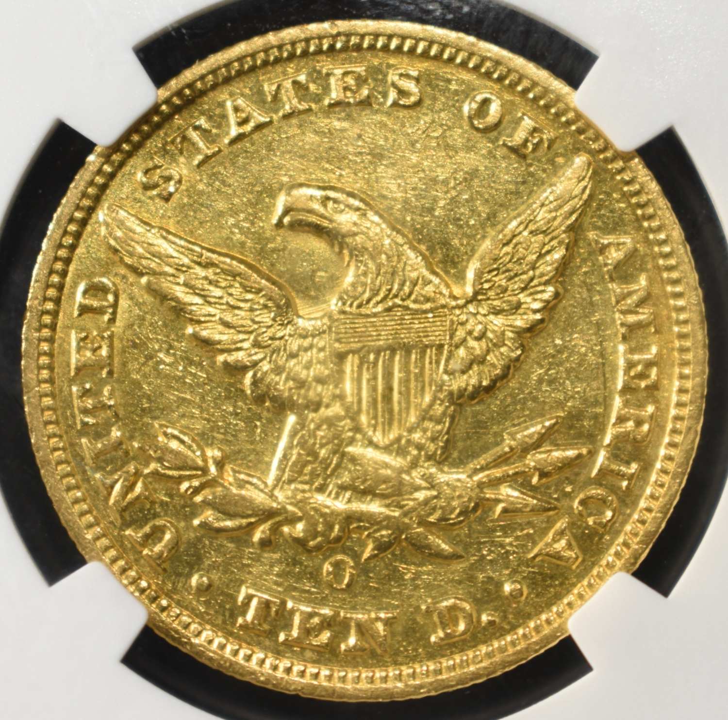 1848-O $10 GOLD LIBERTY NGC AU-58