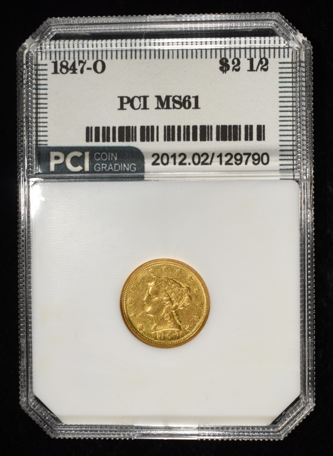1847-O $2.5 LIBERTY GOLD PCI BU