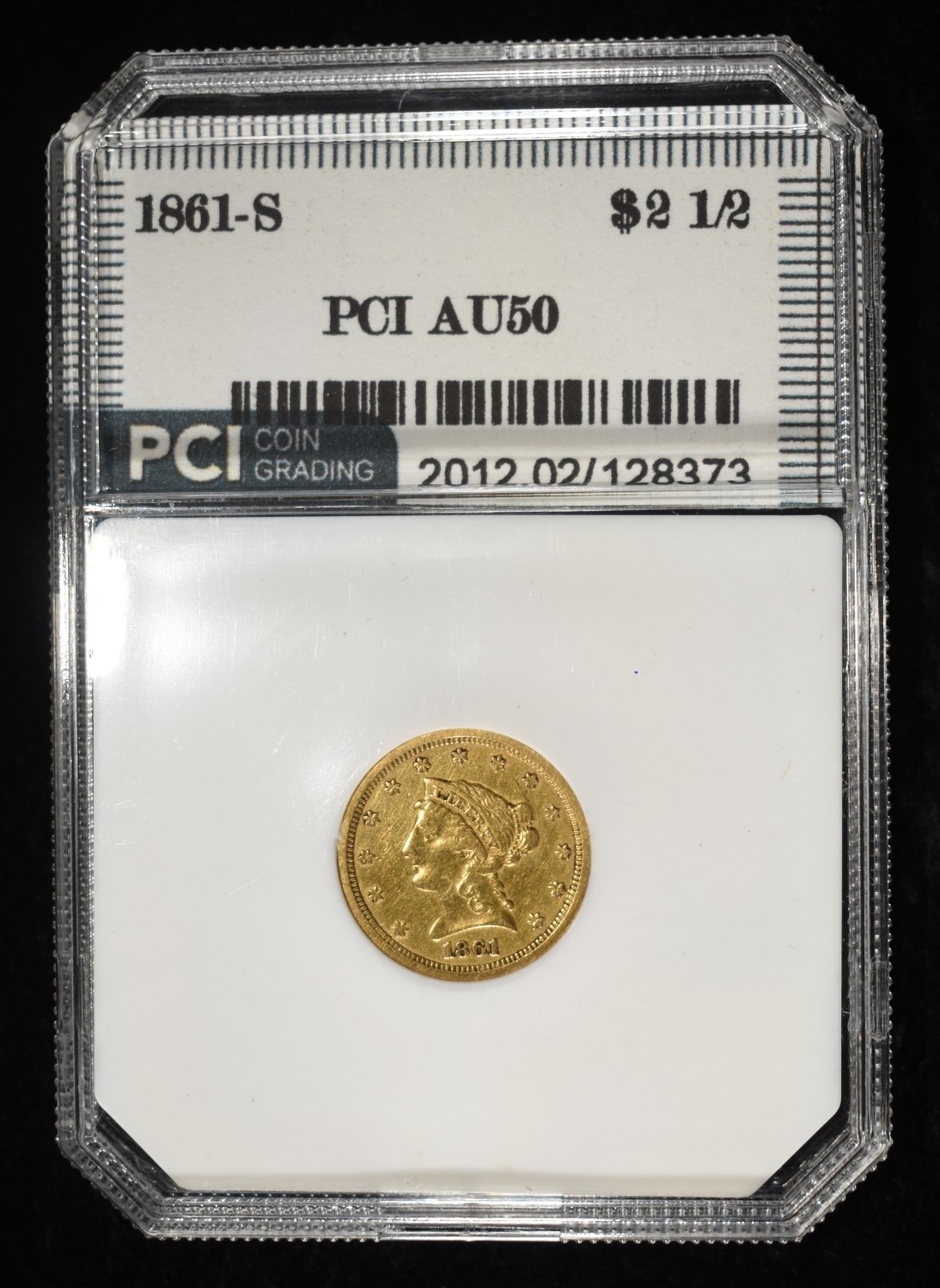 1861-S $2.5 LIBERTY GOLD PCI AU