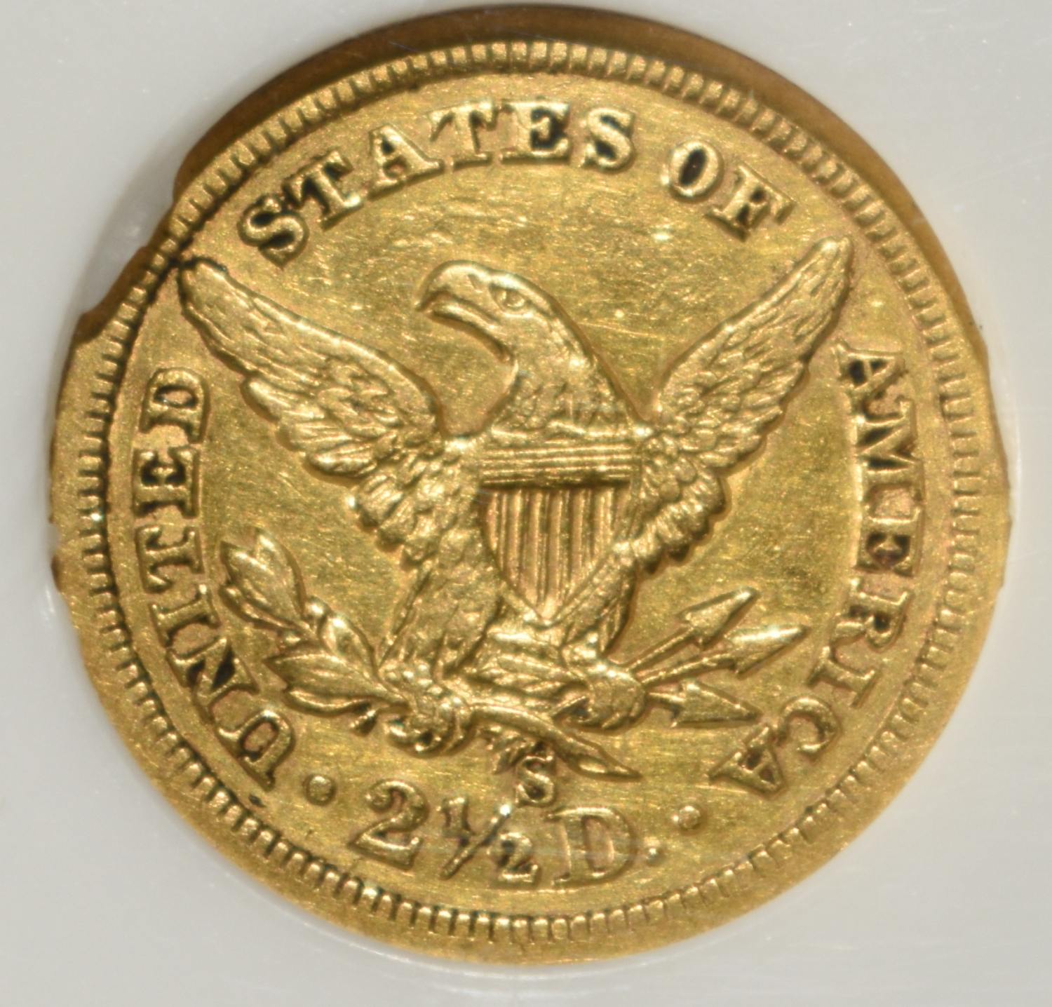 1861-S $2.5 LIBERTY GOLD PCI AU