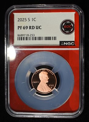 2025-S SHIELD CENT NGC PF69 RD UC. TOP RATED AUCTION HOUSE ESTIMATE $200 - $250.