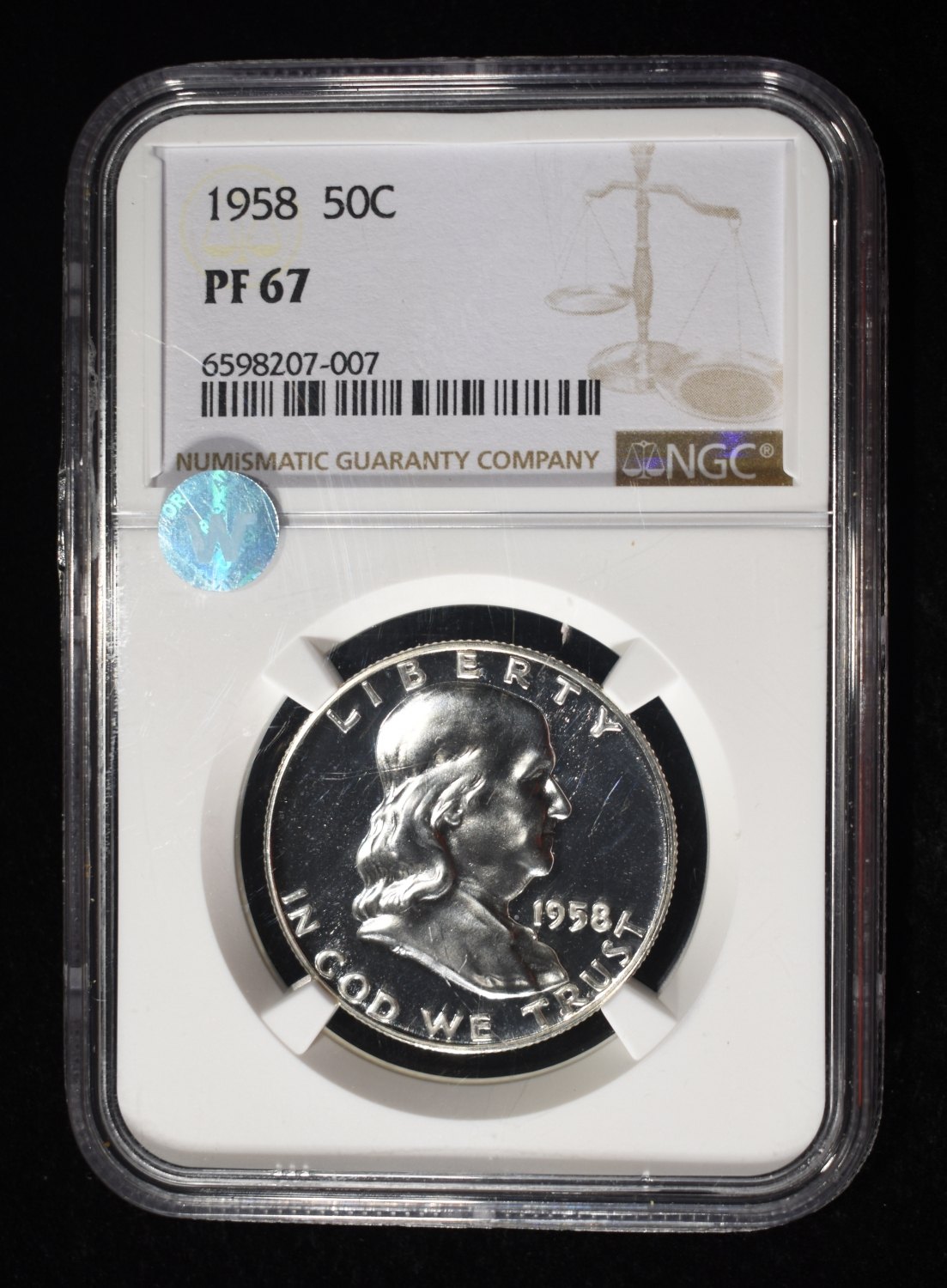 1958 FRANKLIN HALF DOLLAR NGC PF67