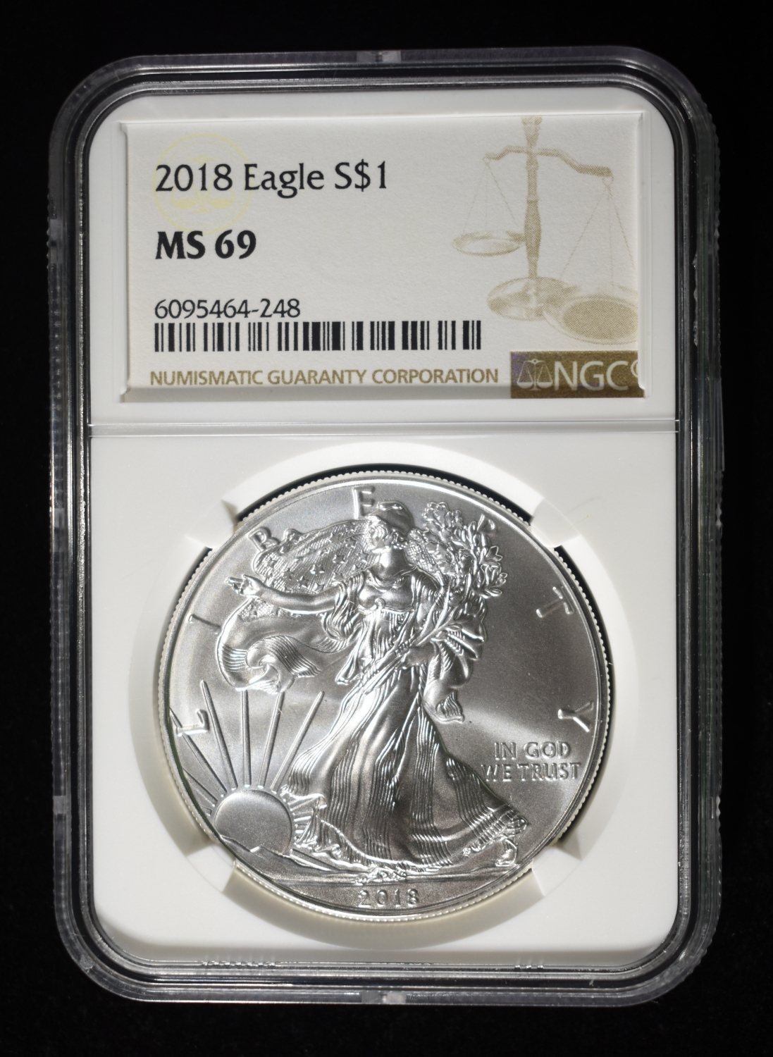 2018 AMERICAN SILVER EAGLE NGC MS69