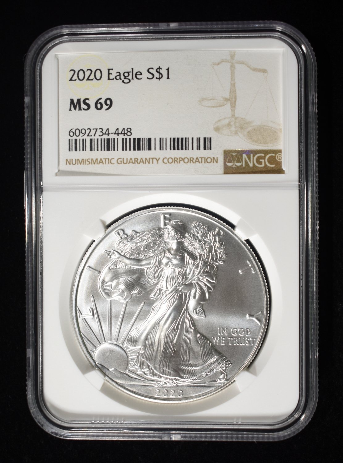 2020 AMERICAN SILVER EAGLE NGC MS69