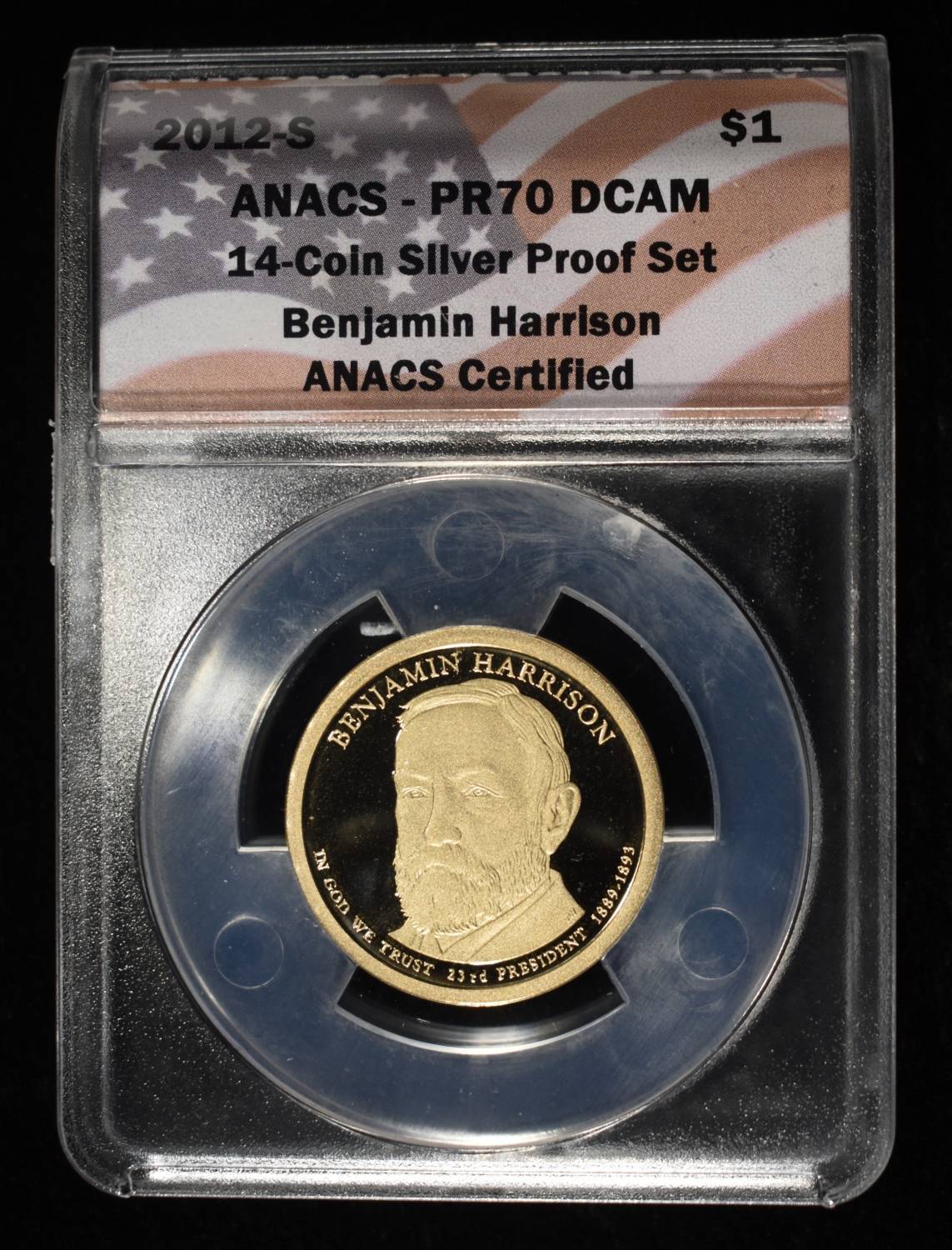 2012-S $1 BENJAMIN HARRISON ANACS PR70 DCAM