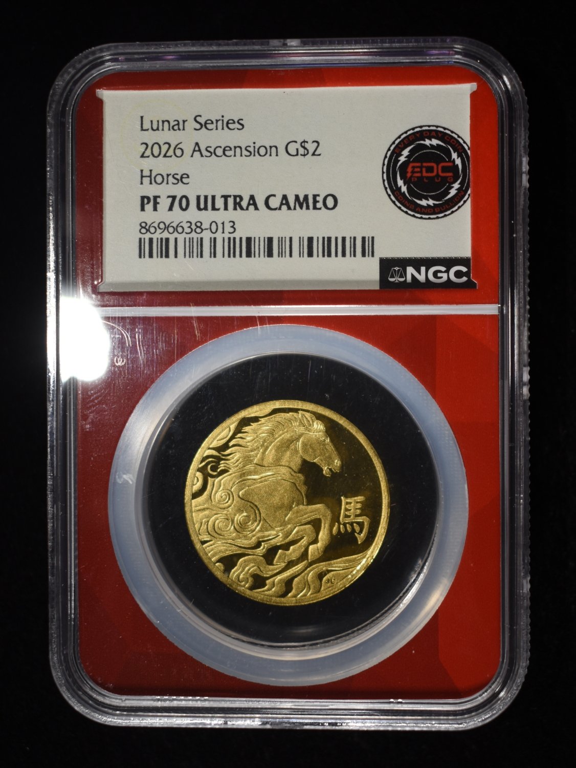 2026 ASCENSION $2 GOLD HORSE NGC PF-70 ULTRA CAMEO
