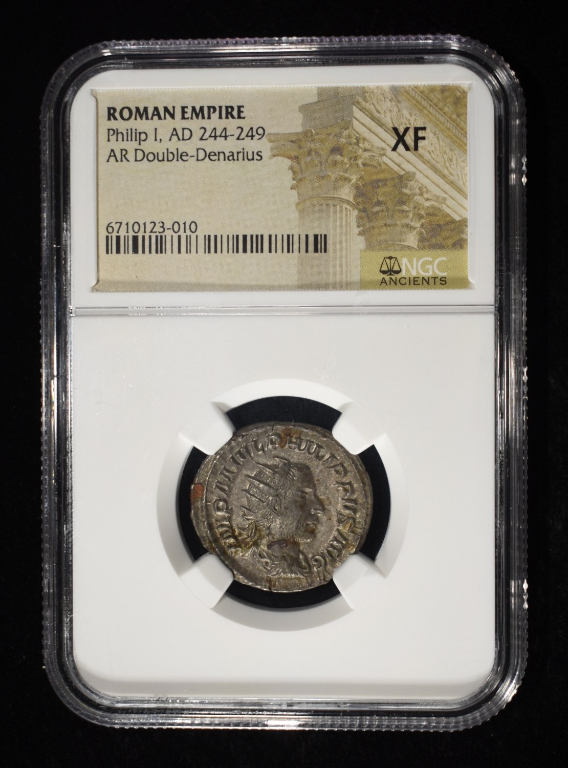 AD 244-249, PHILIP I, AR DOUBLE-DENARIUS NGC XF