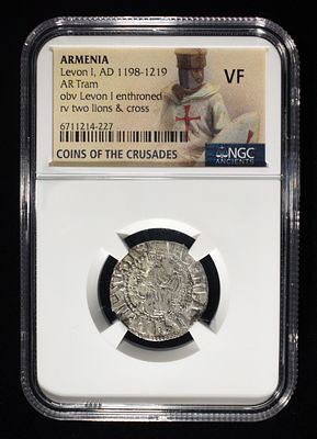 ARMENIA, LEVON I, AD 1198-1219, AR TRAM NGC VF. LEADERS IN ON-LINE AUCTIONS ESTIMATE $200 - $250.