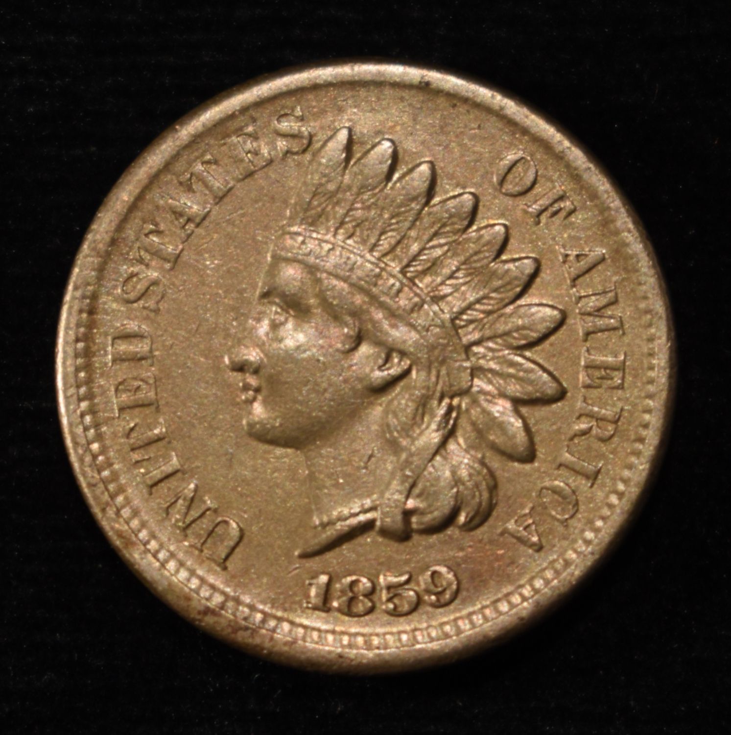 1859 INDIAN CENT AU/BU