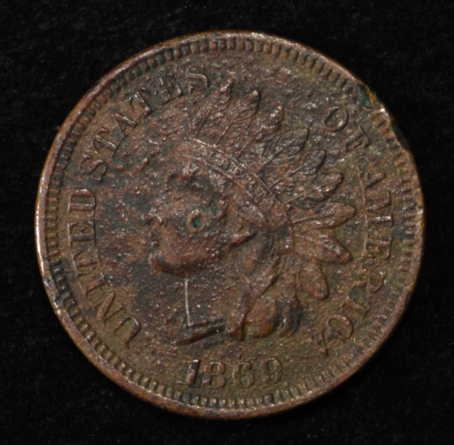 1869 INDIAN HEAD CENT FINE