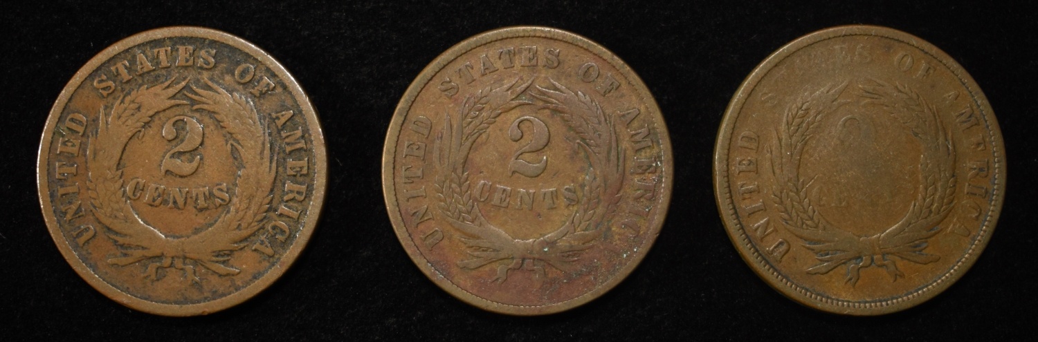 (3) 2-CENT PIECES