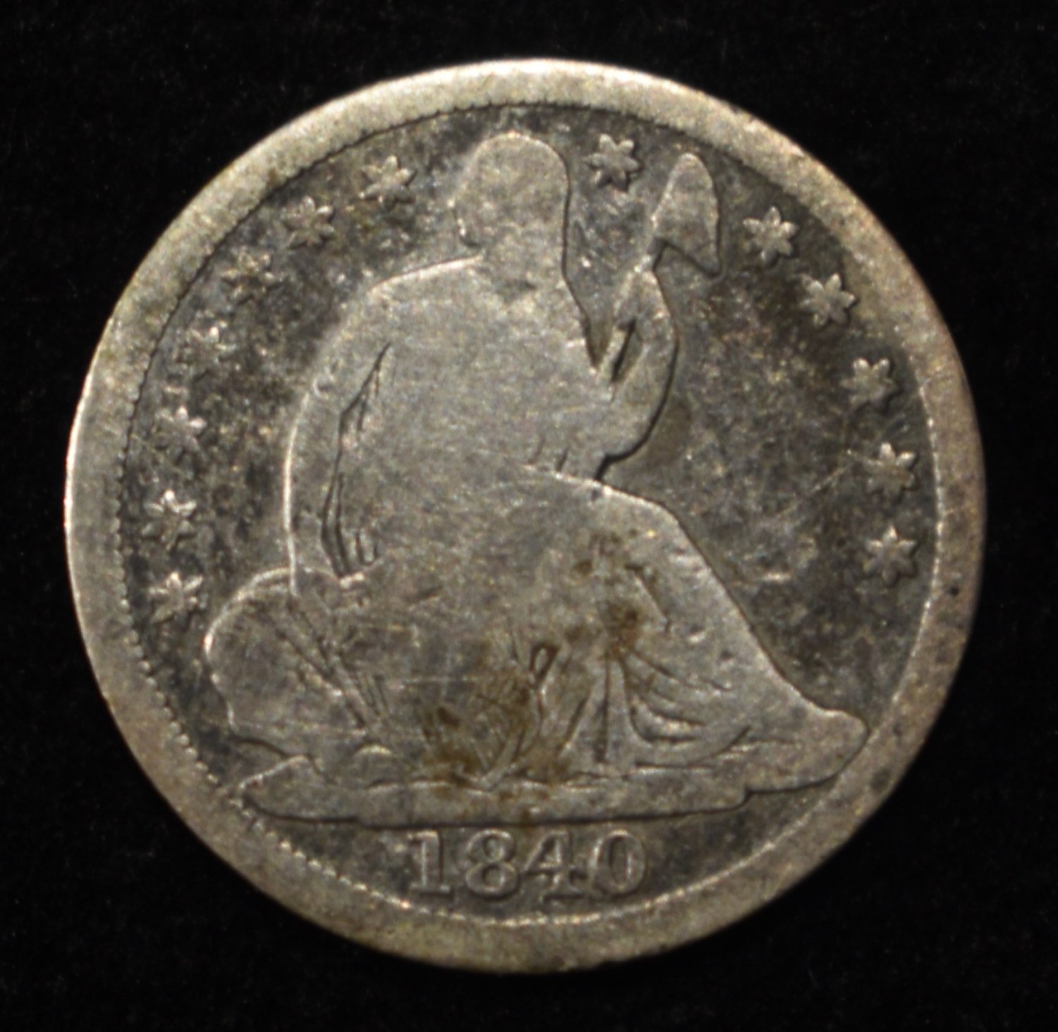 1840 LIBERTY SEATED HALF DIME VG